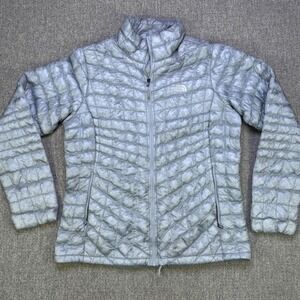 The North Face ThermoBall Eco Packable Puffer Jacket Women's L Silver NWOT